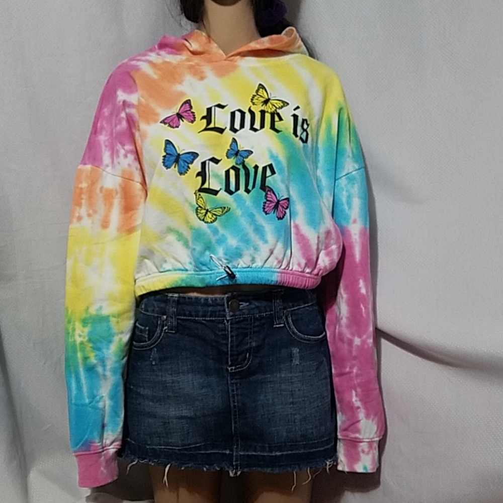Faded rose crop hooded - Picture 1 of 5